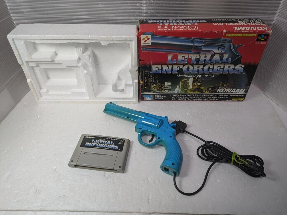Konami Lethal Enforcers Super Famicom Game and Guns  SFC Japan Box - Image 1 of 4