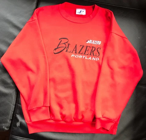 Pre-Owned Vintage Portland RED Trail Blazers Sweater SZ S Crewneck NBA Small Cover
