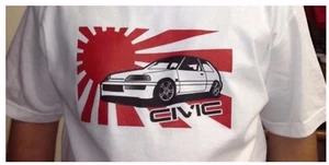 Honda Civic Hatchback 88-91 JDM EF EF9 Japan Japanese flag t-shirt white rare - Picture 1 of 2