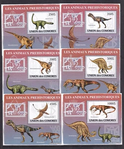 Comores 2009 Dinosaurs 6 S/Sheets Deluxe Edition MNH - Picture 1 of 1