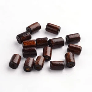 200pcs CoconutBrown Lead Free Dyed Tube Wood Beads Jewelry Making 8x5mm Hole 2mm - Picture 1 of 2