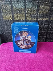 Classic Treasures Musical Rocking Bears Figurine Baby Bear With Papa Bear - Picture 1 of 5