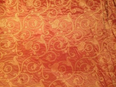 COWTAN & TOUT Turkish Tulips silk embroidery woven terra cotta gold 2+ yards new - Image 1 of 4