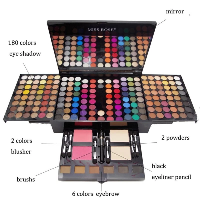 180 Colors Eyes Shadow Blush Set Piano-shaped Makeup Palette Box - Image 1 of 4