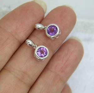 Ohrringe 9 kt Weißgold Amethyst - Bild 1 von 3