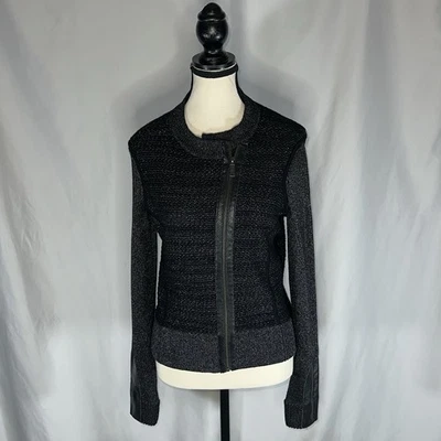 White + Warren Asymmetric Zip Up Blazer Jacket Size Small MOTO Motorcycle Biker - Image 1 of 4