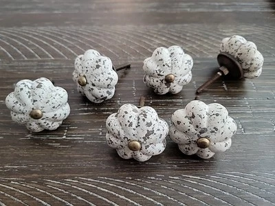 Antique/Vintage Handles Hardware Lot Of 6 Furniture Drawer Pulls Handles Stone - Image 1 of 3