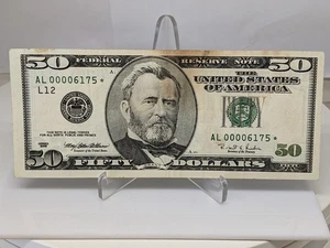 1996 $50 STAR Note LOW Serial Number AL00006175* RARE NOTE #471 - Picture 1 of 9