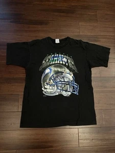 1994 Vintage Seattle Seahawks T Shirt NFL Size Large Salem Big Helmet - Picture 1 of 7
