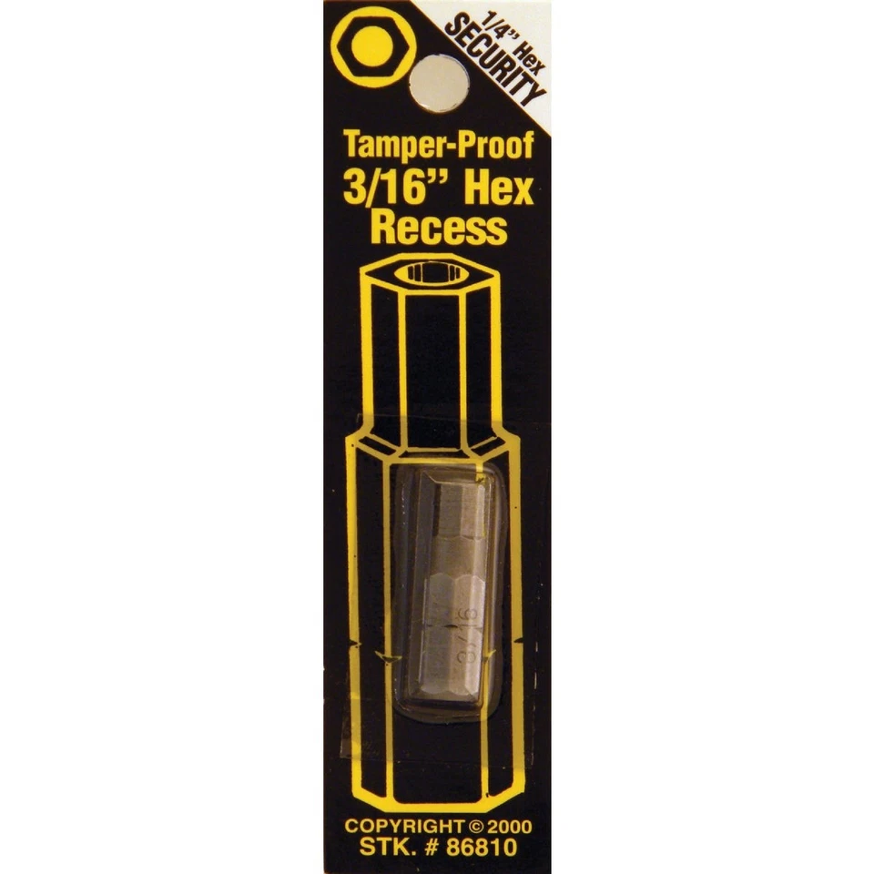 Best Way Tools 3/16 In. Hex Security 1 In. 1/4 In. Hex Screwdriver Bit B86810 - Image 1 of 1