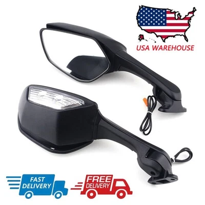 1 par de espejos retrovisores con señales de giro (izquierdo y derecho) para Honda CBR300R CBR500R CBR650F Foto 1 de 4