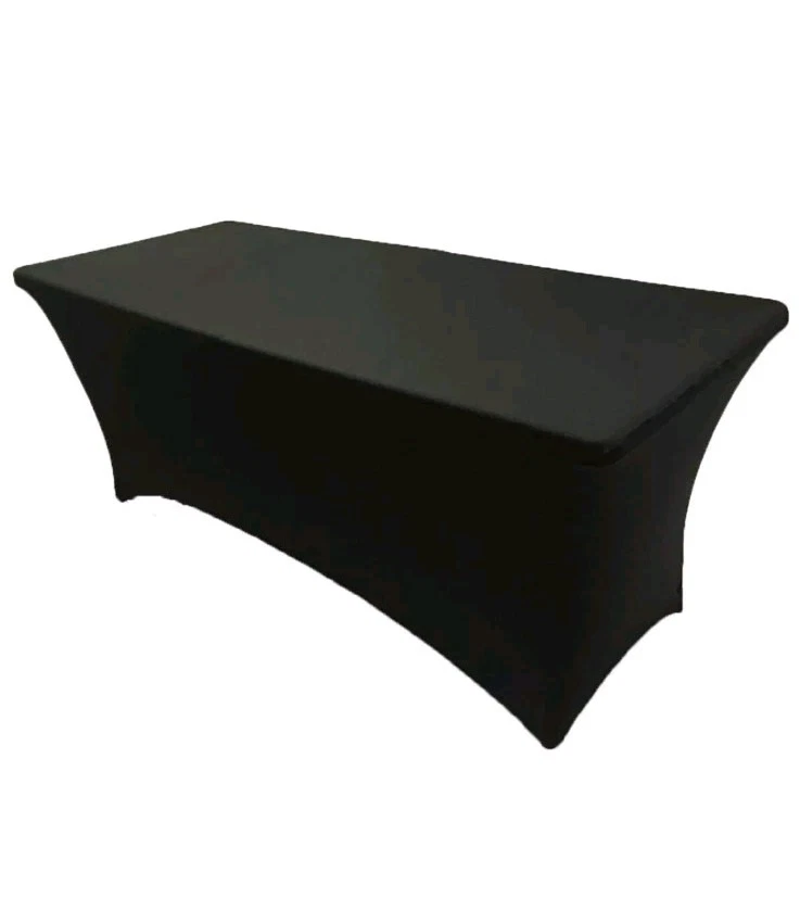 6' ft. Spandex Fitted Stretch Tablecloth Table Cover Banquet Party Black 2 Pack  - Image 1 of 1