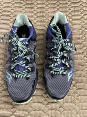 Zapatos para correr Saucony Everun para mujer talla 10 púrpura y verde excelente estado Foto 1 de 4