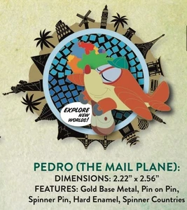 Disney Destination D23 TWDCS/DEC América Latina Pedro el Correo Avión Prendedor Solo - Imagen 1 de 1