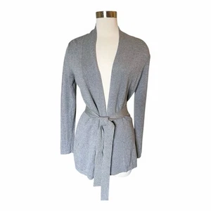 Vineyard Vines Strickjacke mit Gürtel grau Wolle Modal Mischung Gr. M - Bild 1 von 5