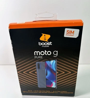 Boost Mobile Prepaid Moto G Pure (32GB) Smartphone - Indigo - Image 1 of 3