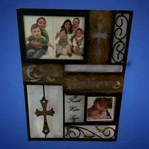 Hanging Wall Plague/Picture Frame “BELIEVE” 2 Photo VGC - Picture 1 of 8