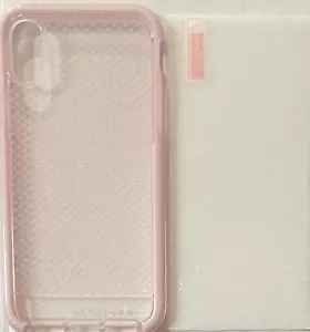 Tech21 Evo Check Series Hülle und Displayschutzfolie für iPhone X XS Pink Klar - Bild 1 von 2