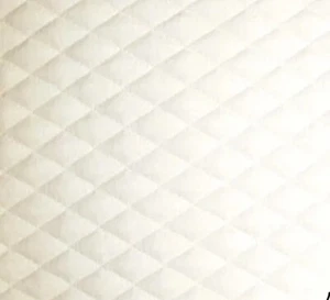 Quilted Polycotton Fabric Plain Pre-Quilted Padded Diamond for Blankets Ivory - Picture 1 of 1