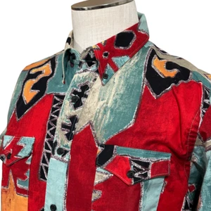 Camisa de Colección Wrangler Colas X Largas - Talla 16x35 - Corte Vaquero Azteca Aguja Única - Imagen 1 de 11