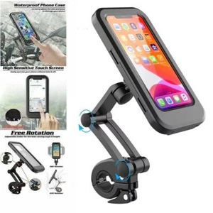 Motorcycle Bike Handlebar Phone Holder Mount 6.7in Case Waterproof Touch Screen - Picture 1 of 13