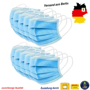 3-Lagige Mundschutz Maske Atemschutz Allergie- & Staubschutz Nasenschutz Einweg - Bild 1 von 9