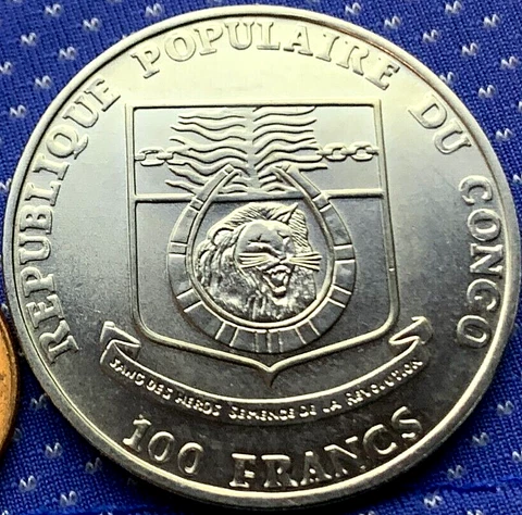 1991 Congo 100 Francs Coin GEM UNC Olympics ( 5000 Minted )  #ZM68 Cover