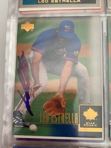 LEO ESTRELLA AUTOGRAPHED SIGNED 2001 UPPER DECK CARD BLUE JAYS COA