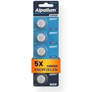CR1620 Knopfzelle Batterie 5 Stück Alpalium Lithium Batterie 3V Knopfbatterie - Bild 1 von 8