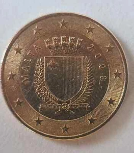 50Cent Münze Malta 2008 ,,F im Stern" selten - Bild 1 von 1