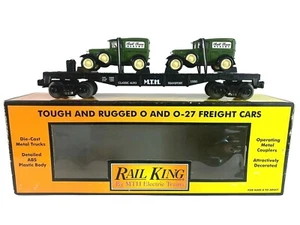 30-7671 MTH Transport Flatcar w/(2) 1930 1/2 Ton Bakery Panel Vans - Picture 1 of 6