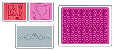 Sizzix Love Emboss 4-pk set #656506 Retail $10.99 Retired FUN!! - Image 1 of 4