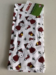 Paquete de 2 toallas de cocina de Navidad con abrigo hinchado Peanuts Snoopy Woodstock 16 X 26" NUEVO - Imagen 1 de 13