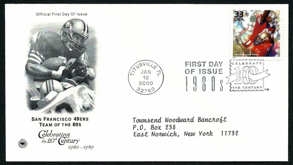 USA, SCOTT # 3190-C, ARTCRAFT PCS FDC COVER SUPERBALL, SAN FRANCISCO 49ers, 2000 - Image 1 of 1