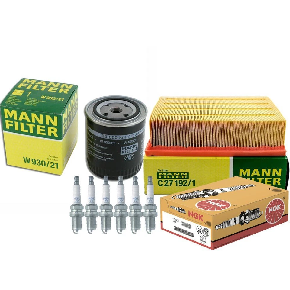 Kit de filtros y 6 bujías Mann NGK para Audi A4 A4 Quattro 3,0 L V6 2002-2006 Foto 1 de 1