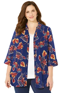Catherines Top Gr. 4X 30/32 W Knopfleiste Tunika Bluse 3/4 Arm Blumen Paisley - Bild 1 von 18