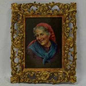 Hacia 1900 Marantonio Cuadro Antiguo Retrato de Mujer, Óleo 29x24 cm - Imagen 1 de 6