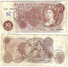 United Kingdom Great Britain 10 Shillings 1962 P-373b Queen Elizabeth QE II G