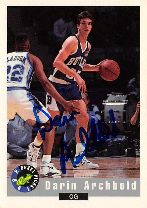Darin Archbold autographed Basketball Card Butler 1992 Classic Draft Rookie #14 - Image 1 of 1