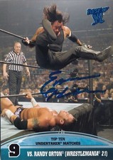 Earl Hebner Signed 2013 Topps Best of WWE Top 10 Undertaker Matches Card #9 TNA