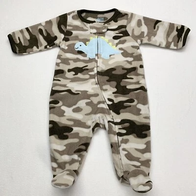 Child Of Mine By Carter's One Piece 0-3 Meses Verde Camuflaje Algodón Dinosaurio Foto 1 de 4