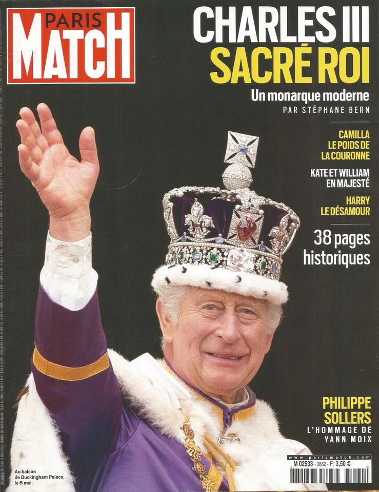 Paris Match, No. 3862, 9-17 May 2023. Charles III Sacred King - Image 1 of 1