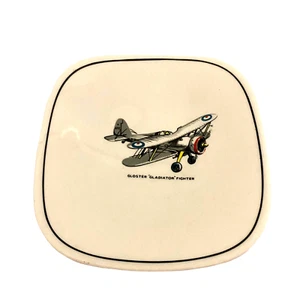 Vintage Gray's Pottery Trinket Dish Ashtray Gloster Gladiator Fighter Plane RAF - Picture 1 of 3