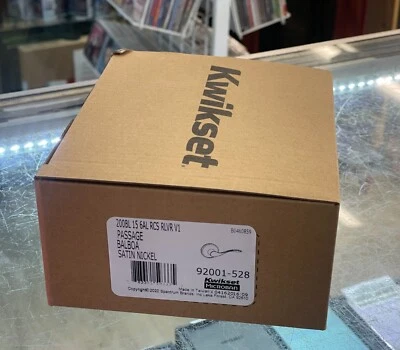 Manija de palanca de cerradura de puerta de pasillo/armario Kwikset Balboa níquel satinado Foto 1 de 4