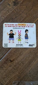 2015 SDCC COMIC CON EXCLUSIVE BENTO BOX BOBS BURGERS PROMO CARD GENE TINA LOUISE - Picture 1 of 1