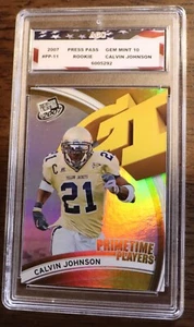 2007 Press Pass Calvin Johnson Rookie Card Primetime Players AGC Gem Mint 10 - Picture 1 of 2