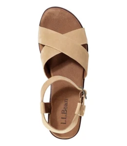 NEW LL Bean SANDALS Leather LAKEWASHED 9M Beige TAN - Picture 1 of 8