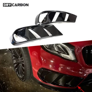 Glossy BlackFront Bumper Fog Air Vent Grill Covers For Mercedes GLA250 260 14-16 - Foto 1 di 6
