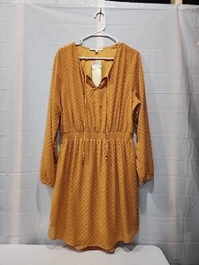 Daniel Rainn Gold Tunic Dress Womens Xlarge Elastic Waist Be Ready For Fall - Picture 1 of 9