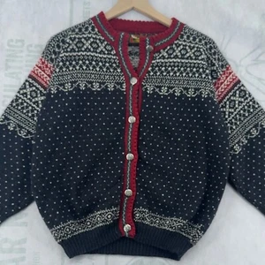 vintage ALPS Nordic Fair Isle Knit CARDIGAN SWEATER SMALL Cottagecore Grannycore - Picture 1 of 8